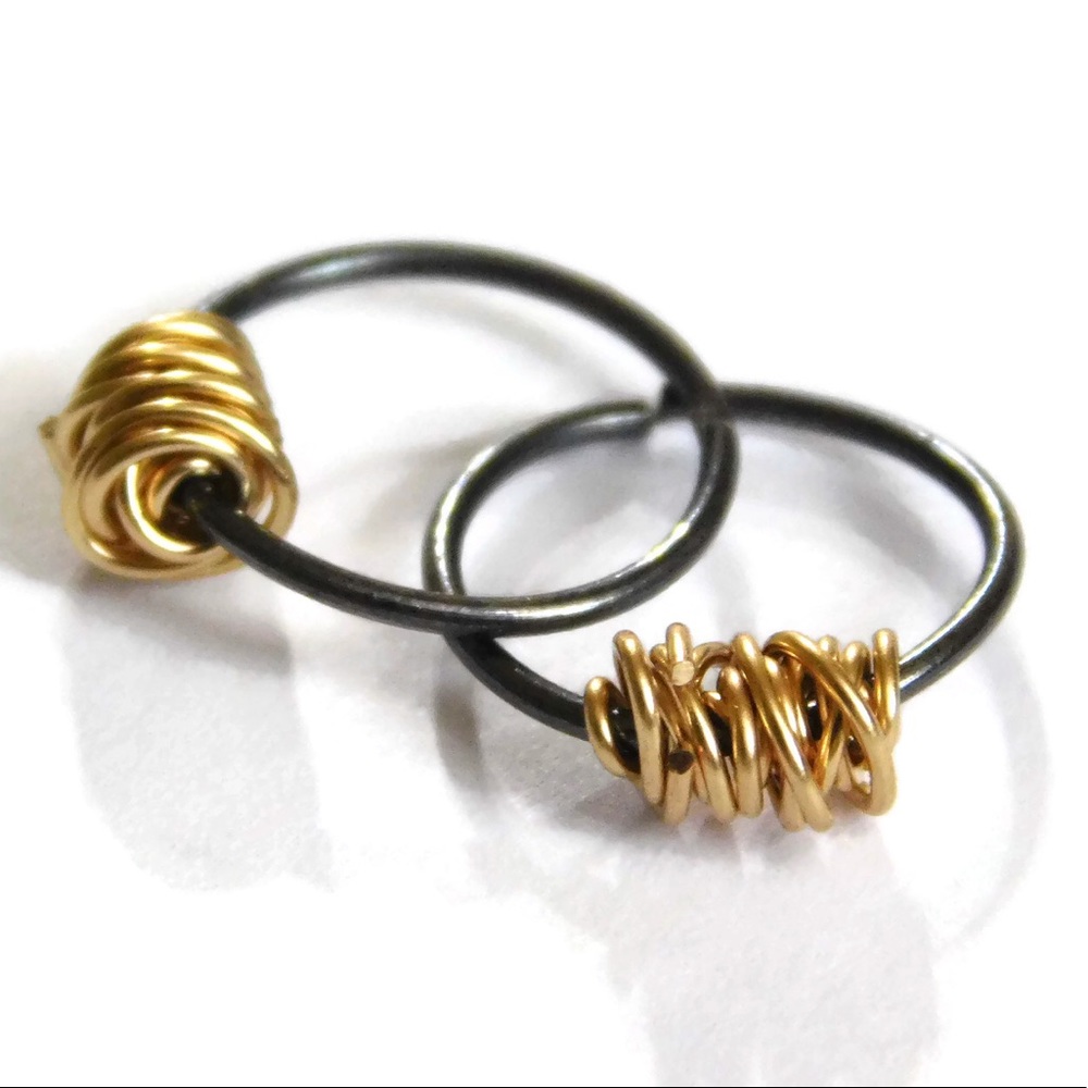 3 x set of 2 wire wrapped sleeper hoops